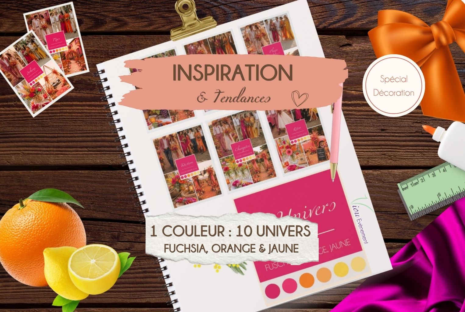 1 couleur, 10 univers : Fuchsia, Orange et Jaune Mimosa