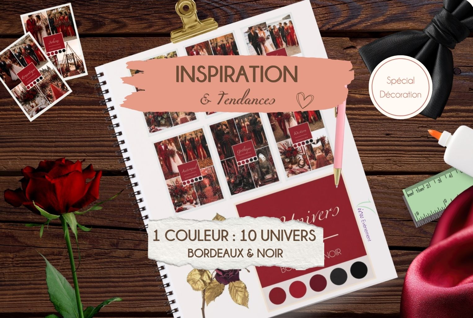 1 couleur, 10 univers : Bordeaux et Noir Chic